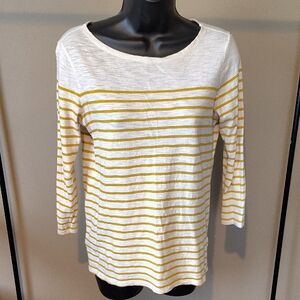 Old Navy Yellow and White Striped Blouse